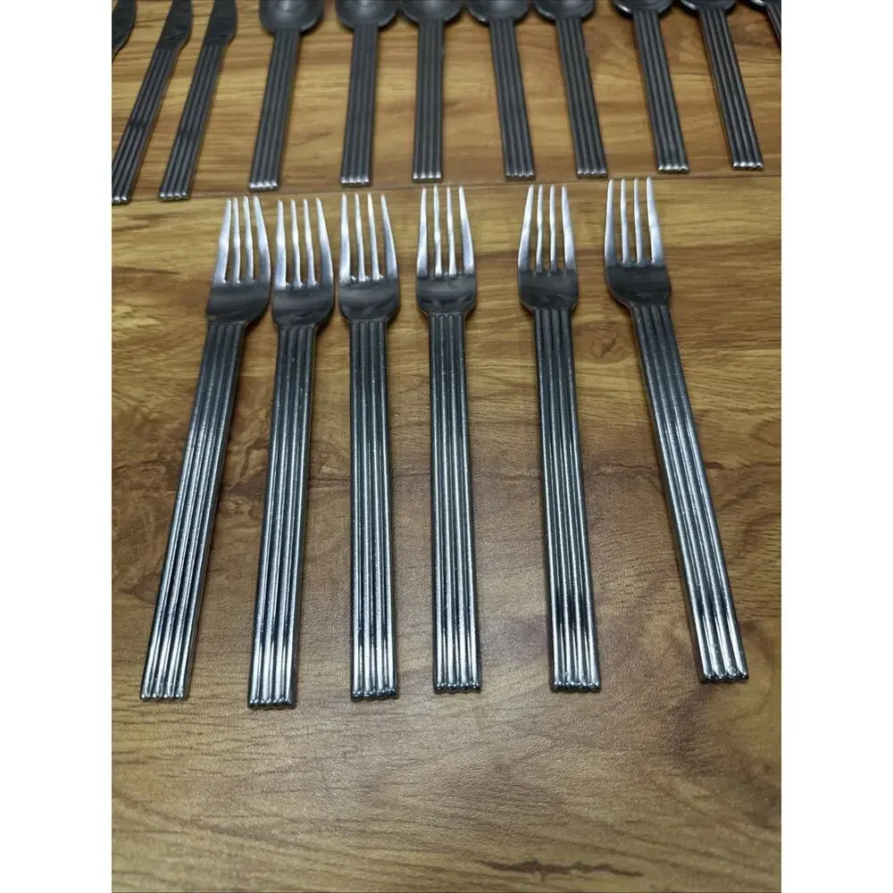 Vintage 1990s IKEA STRATEG Flatware Ribbed Ehlen Johansson Lot Of 20